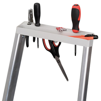 euroline 22577 WORK line Alu - Stufenstehleiter mit Sicherheitsbrücke - Topleiter