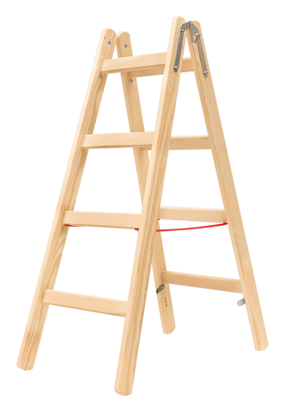 Hymer Holz - Sprossenstehleiter 71410, beidseitig begehbar - Topleiter