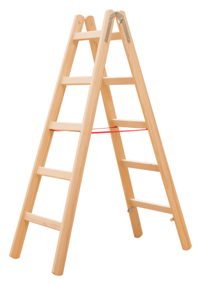 Hymer Holz - Sprossenstehleiter 71410, beidseitig begehbar - Topleiter