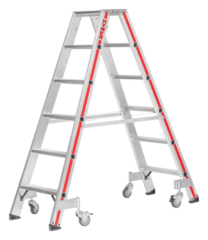 Stufenstehleiter 8224 mit Rollen, beidseitig begehbar - Topleiter